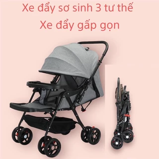 Xe đẩy sơ sinh gấp gọn 3 chế độ ngồi ngả nằm