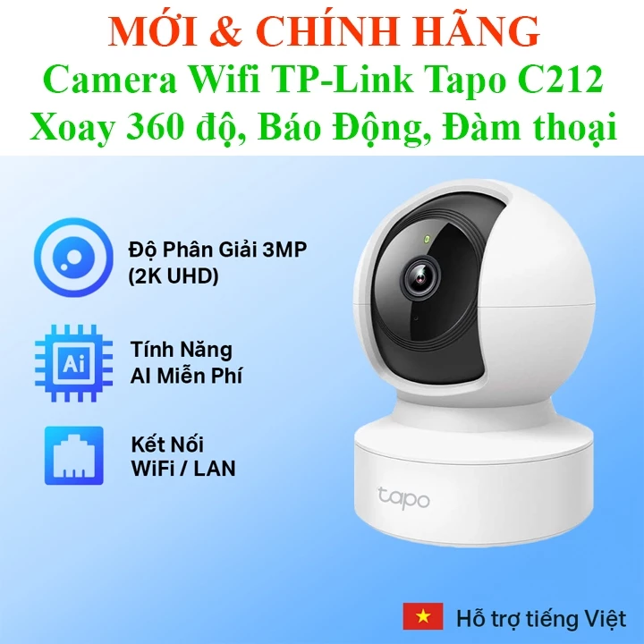Camera Wifi TP-Link Tapo C200/ C210/ C211/ C212/ C220 C100 C110 C120 TC60 Full HD 2MP/3MP Quay 360 độ Giám Sát An Ninh