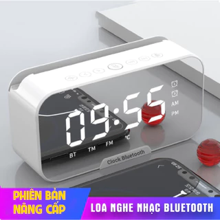 Đồng hồ Bluetooth tích hợp loa mini không dây, FM radio, hiển thị ngày giờ, nhiệt độ ,làm đèn ngủ màn hình Tráng Gương