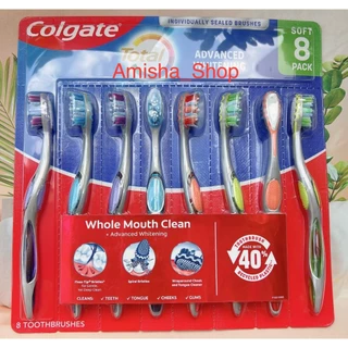 [SET 8 CÂY] BÀN CHẢI ĐÁNH RĂNG COLGATE TOTAL ADVANCED - MỸ