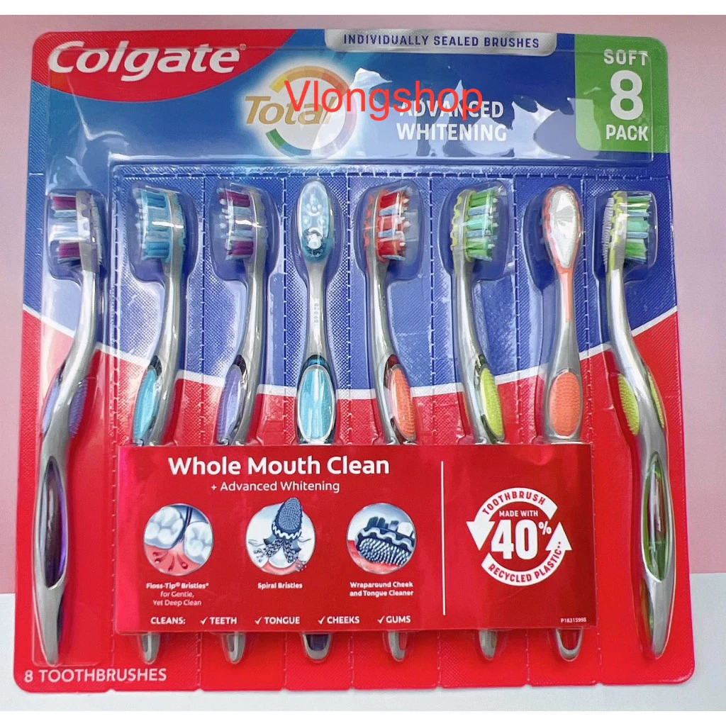 ( LỐC 8 CÂY) Bàn chải răng Colgate Total  Của Mỹ