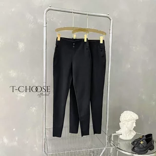 (HÀNG CAO CẤP) Quần Legging Nữ Lưng Cạp Cao Gen Bụng Hai Khuy Tôn Dáng Chất Vải U Mì Hàn, Co Dãn 4 Chiều _ TG01