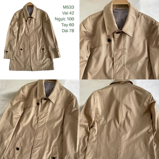 Áo khoác măng tô/trench coat nam M533 dáng dài độ mới cao chất vải dày dặn 1 lớp 2hand Hàn si ảnh thật