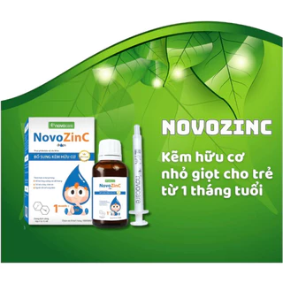 Kẽm Cho Bé NovoZinC, Kẽm Hữu Cơ Cho Bé Giảm Tiêu Chảy, Tăng Đề Kháng, Ăn Ngon Miệng 15ml