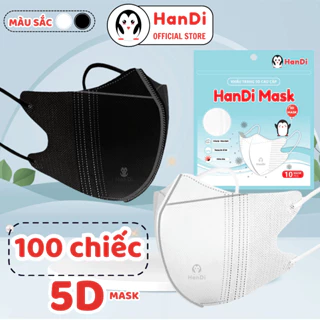 [100 chiếc] Khẩu trang 5D HanDi 3 lớp - Kháng khuẩn, Chống bụi mịn