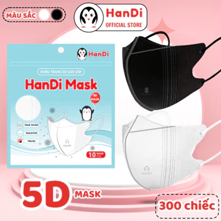 [300 chiếc] Khẩu trang 5D HanDi 3 lớp - Kháng khuẩn, Chống bụi mịn