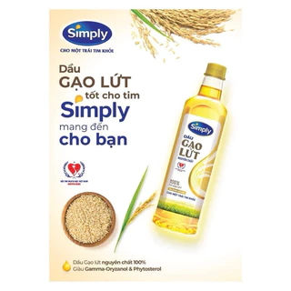 [CHÍNH HÃNG] Dầu ăn Simply Gạo Lứt - Chai 1L