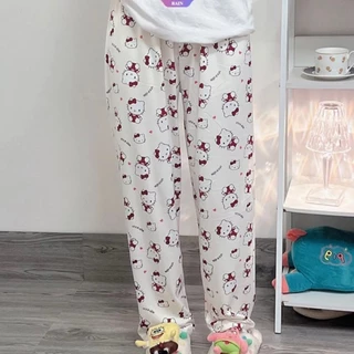 Quần Dài Mặc Nhà In Hình Hello Kitty Siêu Đáng Yêu Dành Cho Nữ