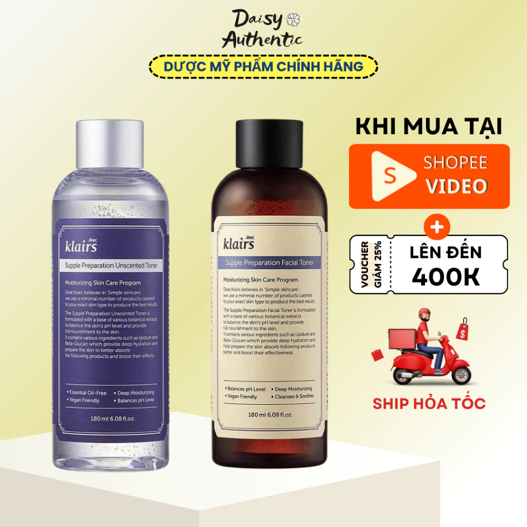 [HCM] Nước hoa hồng Dear Klairs Supple Preparation Toner 180ml