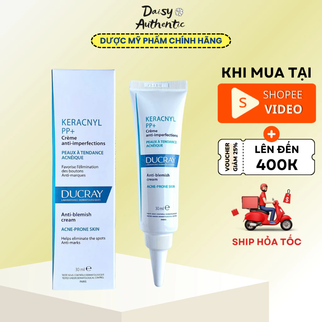 Kem Dưỡng Giảm Mụn Ducray Keracnyl PP+ Anti-Blemish Cream 30ml