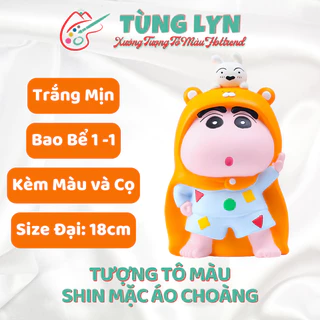 Tượng Tô màu, Tượng Shin Áo Choàng, Size 15cm - [KÈM MÀU VÀ CỌ] - Tượng Thạch Cao Trắng Decor