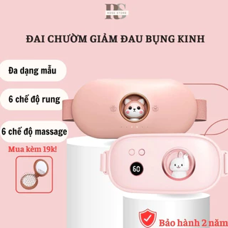 Máy massage bụng kinh, Máy chườm bụng kinh 6 chế độ nhiệt, mát xa giảm đau bụng, đau lưng, Đai đeo massage chườm ấm