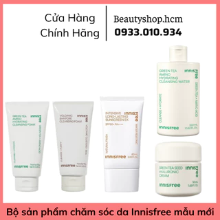 Kem chống nắng/ Sữa rửa mặt/ Nước tẩy trang/ Kem dưỡng trà xanh Innisfree MẪU MỚI