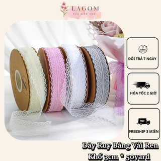 Dây Ruy Băng Vải Ren, Khổ 3cm * Cuộn dài 45m, Trang Trí Bó Hoa - Quà Tặng