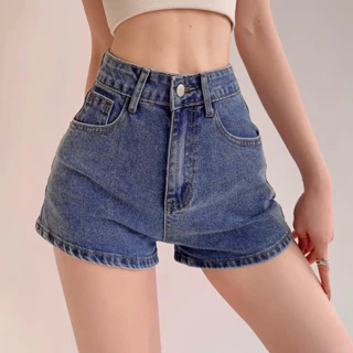 Quần short jean nữ lưng cao, quần jean đùi nữ cao cấp chất bò co giãn thời trang Lady Fashion - MQ4950