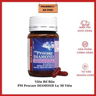 PM Procare Diamond - Vitamin tổng hợp cho bà bầu (Lọ 30 viên), Bổ sung chất dinh dưỡng dưỡng ,sắt Folic DHA cho mẹ và bé