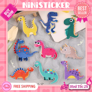 Iron Patch, Miếng Ủi Thêu Quần Áo, Sticker Vá Đồ Rách Hình Khủng Long Dinosaur Ninisticker