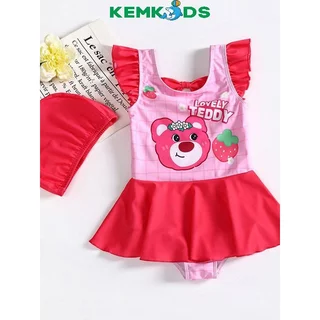 Sét bơi Kem kids liền thân bé gái đi biển, đi bơi . bộ bơi chân váy xòe size nhí 8-18kg