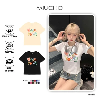 Áo baby tee, in chữ 4EVER YOUNG, áo thun nữ, 100% cotton, co giãn 4 chiều