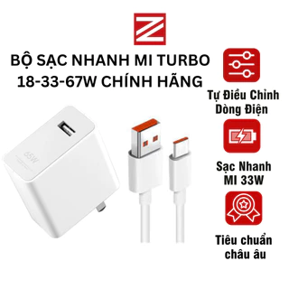 Bộ sạc xiaomi redmi 18w 33w 67w chính hãng sạc nhanh lên MI turbo M1