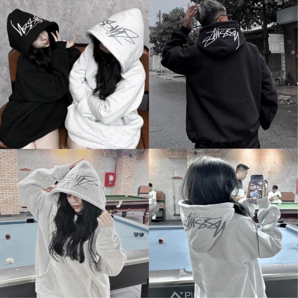 Áo Hoodie ANSY thêu mũ đơn giản freesize unisex form rộng chất nỉ 2 lớp chuẩn phong cách cháy phố 2024 QUANAOPHUKIEN