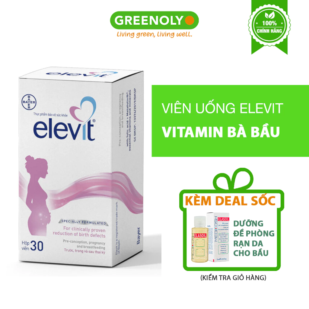 Vitamin Bầu Elevit Bổ Sung Vitamin Cần Thiết Cho Mẹ Bầu Và Sau Sinh 30 Viên