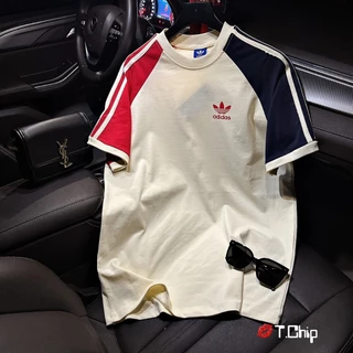 Áo Thun ADIDAS Be Phối Tay Đỏ Form Rộng Unisex , Áo Phông Tay Lỡ Unisex Nam Nữ