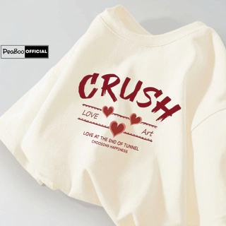 Áo Thun Nữ, Áo Phông Unisex By PEABOO Mã TN Crush Chất Cotton Thoáng Mát Form Rộng Tay Lỡ Cho Nam Nữ