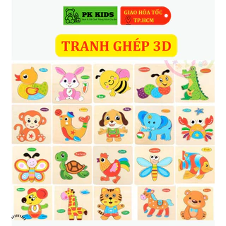 Tranh Ghép Hình Cho Bé Đồ Chơi Xếp Hình Bằng Gỗ 3D Nhiều Mẫu Mới Phát Triển Tư Duy Cho Trẻ Em (Ngẫu Nhiên)