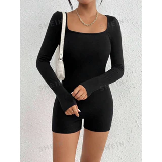 [ORDER SHEIN] Jumpsuit Quần Ngắn Tay Dài Cổ Vuông