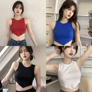 ÁO 3 LỖ VẠT NHỌN CROPTOP VẠT NHỌN CHẤT THUN GÂN CO GIÃN