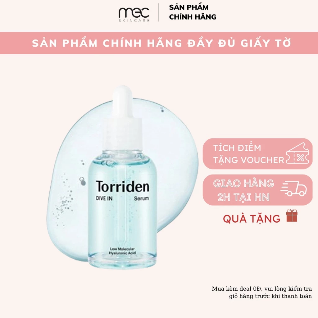 [Torriden Chính hãng] Set serum chăm sóc da căng bóng mịn số 1 DIVE IN Hyaluronic Acid, dưỡng ẩm sâu bên trong da 50ML