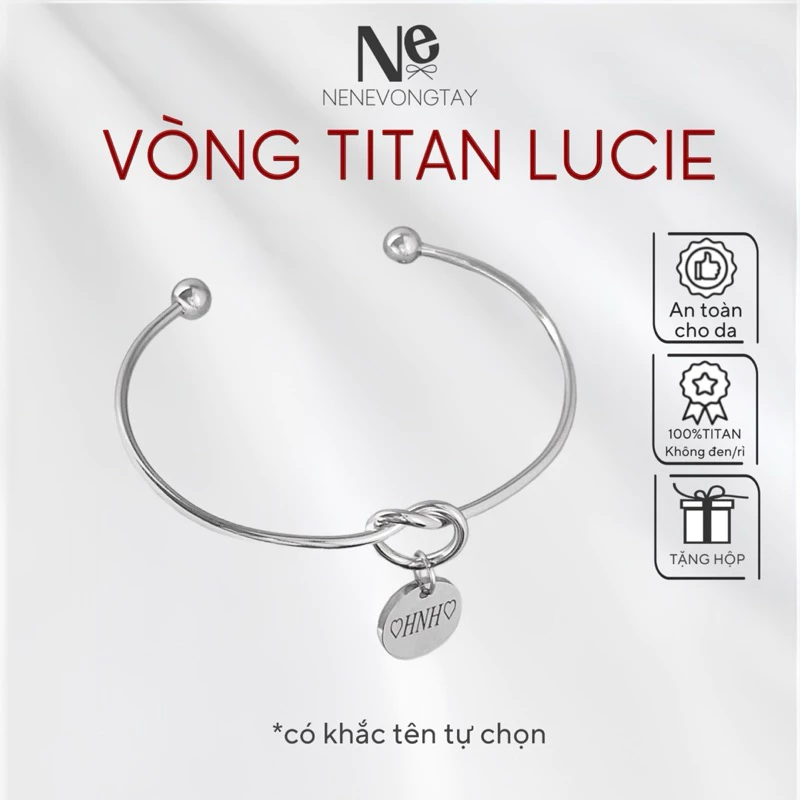 [Có lẻ] Vòng tay Titan Lucie Có khắc tên- thép đen rỉ - dành cho cặp đôi - new in 2024