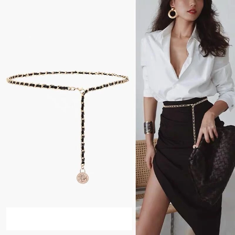 Thắt Lưng Dây Xích Nữ Thời Trang, Đai Váy Nữ Dây Kim Loại Bản Nhỏ (0.8cm*110cm) Thắt Eo Sang Trọng - DAIVAY010