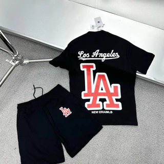 Bộ Thể Thao Nam Cộc Tay Mặc Hè MLB In Hoạ Tiết Chữ Los Angeles LA Đỏ Hai Mặt Cao Cấp Cho Các BoyPhố Đi Chơi Đi Biển 2024