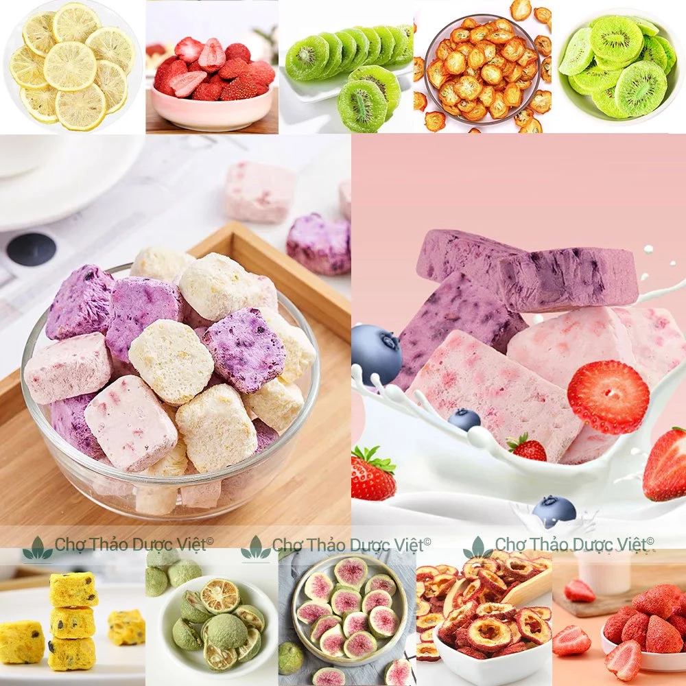 Sữa chua sấy thăng hoa 100g ít đường, vị trái cây tự nhiên mix nhiều vị - Chợ Thảo Dược Việt