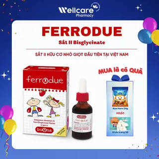 Ferrodue [Chính hãng Buona]  - Lọ 15 ml Sắt hữu cơ nhỏ giọt, bổ sung sắt cho trẻ sơ sinh và trẻ nhỏ