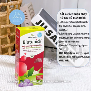 SẮT NƯỚC HỮU CƠ BLUTQUICK - trẻ từ 1 tuổi trở lên người lớn, mẹ bầu, cho con bú