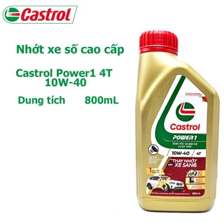 [ Hàng Chính Hãng ] Dầu nhớt Castrol xe số công thức cải tiến Power 1 Castrol 4T 10w40 800ml