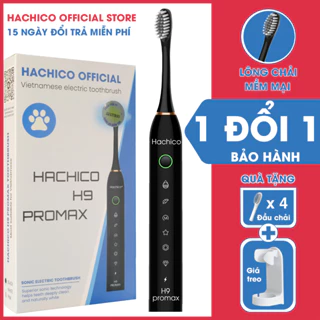 Bàn chải điện Hachico Sonic H9 Promax màu đen, đánh răng điện tự động với lông chải siêu mềm