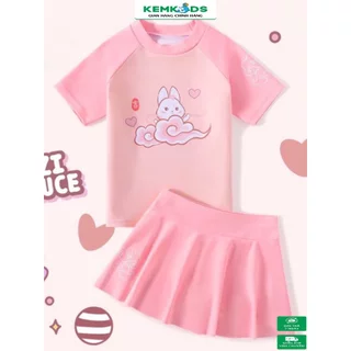 Bikini bé gái Kem kids bé gái họa tiết thỏ mây. bộ đò bơi bé gái 13-40kg