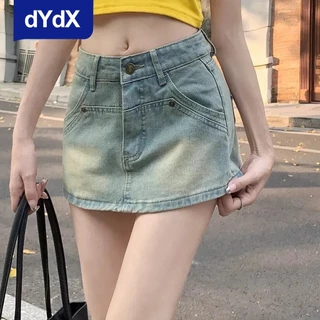 Chân váy jean DYDX size 40-85kg bigsize quần đùi giả váy cho nữ dáng chữ a cạp cao đi chơi đi biển DX03