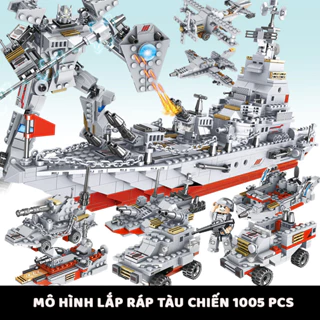 1005 Chi Tiết - Tàu Chiến - Bộ đồ chơi xếp hình lắp ráp tàu chiến hạm, oto, robot, Lắp ghép thuyền chiến