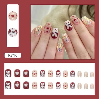 Móng tay giả Grace Nails Hoạ tiết dễ thương kèm phụ kiện làm móng