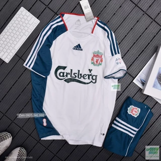 Áo Bóng Đá, Bộ Đá banh CLB Liverpool 2008 Phong Cách Retro Màu Đỏ Vải Chuẩn Thái Cao Cấp không nhăn không Xù Lông