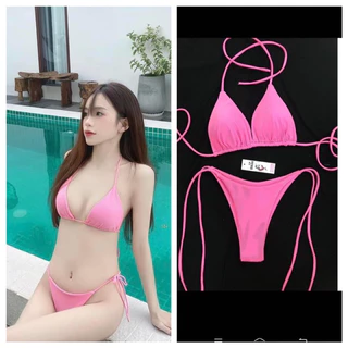 bikini 2 mảnh basic màu Hồng  đầy nữ tính