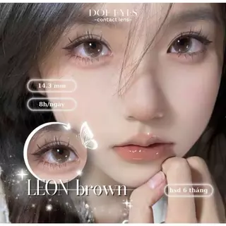 Kính áp tròng DOE EYES - LEON BROWN - 1 CHIẾC (TƯƠNG ỨNG 1 BÊN MẮT) - có độ 0-6.5