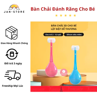 Bàn Chải Đánh Răng Cho Bé 2-12 Tuổi - Hình Dáng Chữ U - Chất Liệu Silicon Mềm Mại - Chải Sạch Sẽ An Toàn