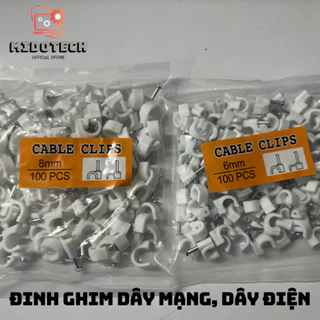 Định nẹp/ghim  dây cáp mạng, dây điện (túi 100 chiếc)