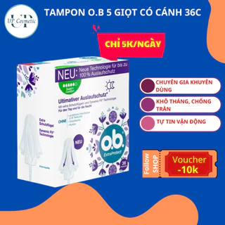 Tampon Băng Vệ Sinh - Tampon OB 5 Giọt Có Cánh 36C Nhập Khẩu Đức [Hoả Tốc Hà Nội]